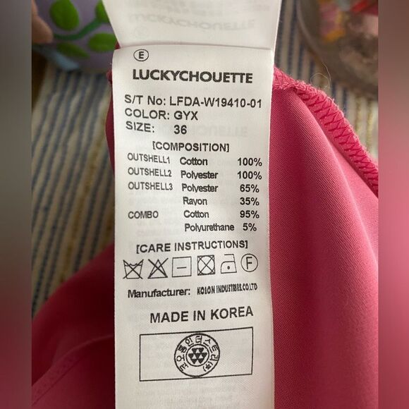 Lucky Chouette Logo Gray Pink Pullover Casual Sweatshirt Midi Dress Sz 36 S Cap - Picture 13 of 15